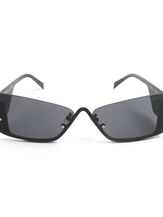 Auth PRADA Sunglasses Black Metal/Plastic main image 8